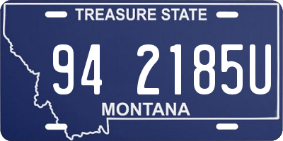 MT license plate 942185U