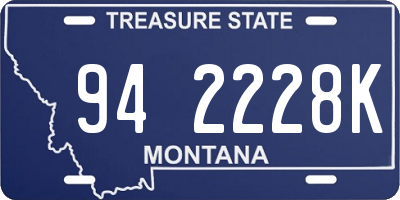 MT license plate 942228K