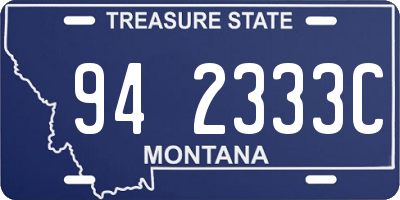 MT license plate 942333C