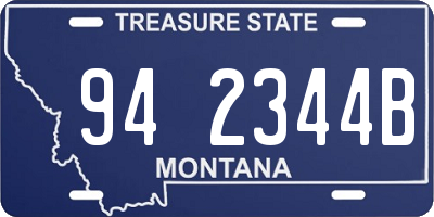 MT license plate 942344B