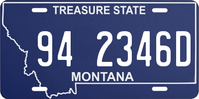 MT license plate 942346D