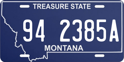 MT license plate 942385A