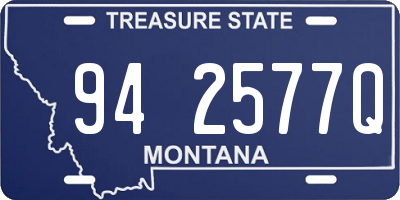 MT license plate 942577Q