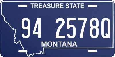 MT license plate 942578Q