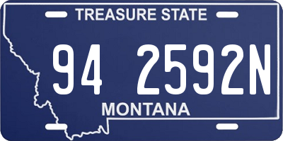 MT license plate 942592N