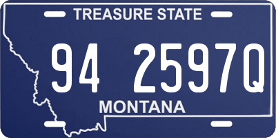 MT license plate 942597Q