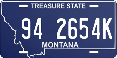 MT license plate 942654K