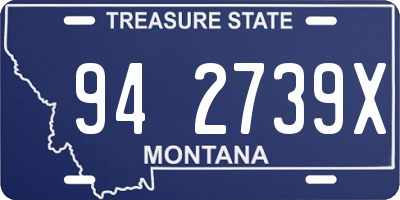 MT license plate 942739X