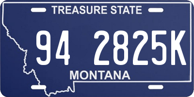 MT license plate 942825K