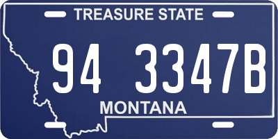 MT license plate 943347B