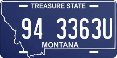 MT license plate 943363U