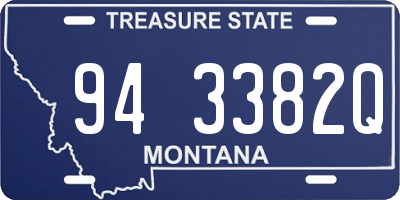MT license plate 943382Q