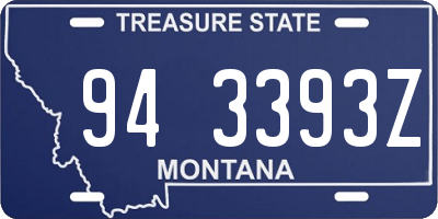MT license plate 943393Z