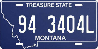 MT license plate 943404L