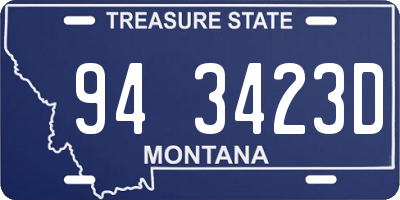 MT license plate 943423D