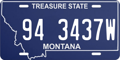MT license plate 943437W