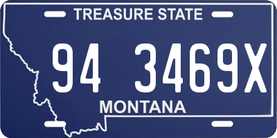 MT license plate 943469X