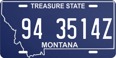 MT license plate 943514Z