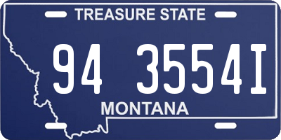 MT license plate 943554I