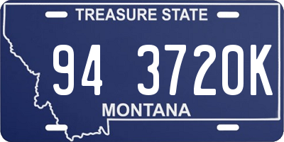 MT license plate 943720K