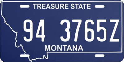 MT license plate 943765Z