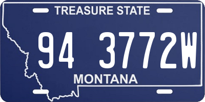 MT license plate 943772W