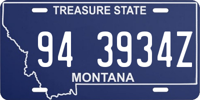 MT license plate 943934Z
