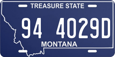 MT license plate 944029D