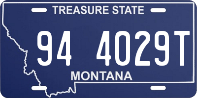 MT license plate 944029T