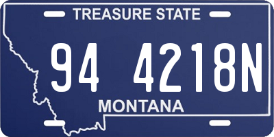 MT license plate 944218N