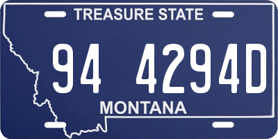 MT license plate 944294D