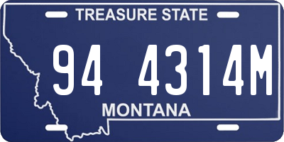 MT license plate 944314M