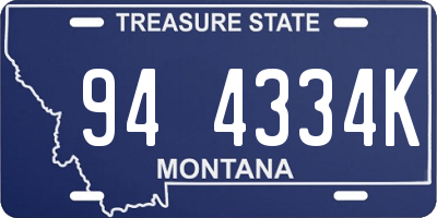MT license plate 944334K