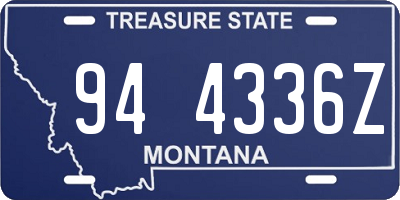 MT license plate 944336Z