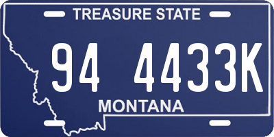 MT license plate 944433K