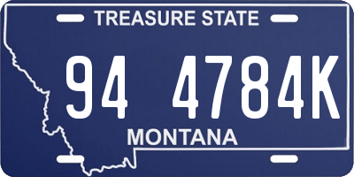 MT license plate 944784K