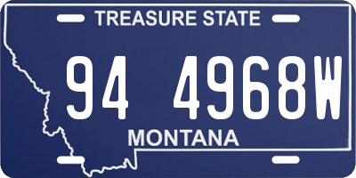 MT license plate 944968W