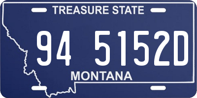 MT license plate 945152D