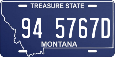 MT license plate 945767D
