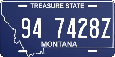 MT license plate 947428Z