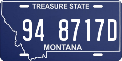 MT license plate 948717D