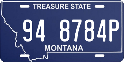 MT license plate 948784P