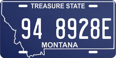 MT license plate 948928E