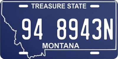 MT license plate 948943N