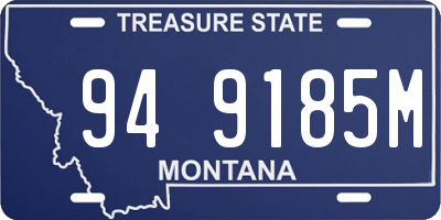 MT license plate 949185M