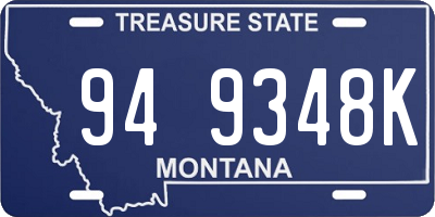 MT license plate 949348K