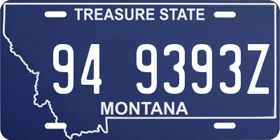 MT license plate 949393Z