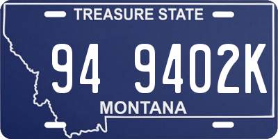 MT license plate 949402K