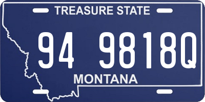MT license plate 949818Q