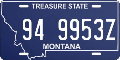 MT license plate 949953Z
